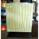 LT3054 โคมไฟตั้งโต๊ะเย็บกรีบผ้าสีขาว