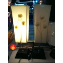 LT3055 โคมไฟตั้งโต๊ะสีขาวแต่งดอก