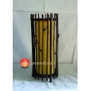 BB019 โคมไฟไม้ไผ่สำหรับตั้งโต๊ะ ทรงกระบอก 40 ซม. สีเหลือง
