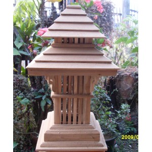 AD001 โคมไฟไม้สัก