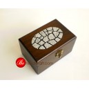 EGB 1015 09 013 กล่องไม้สักแต่งเปลือกไข่ (eggshell box)