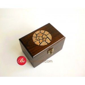 EGB 1015 09 015 กล่องไม้สักแต่งเปลือกไข่ (eggshell box)